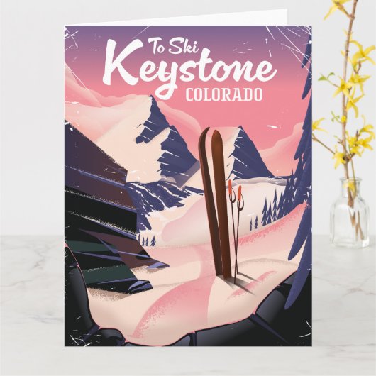 Sleutelsteen om te skiën kaart (Gele Bloem)