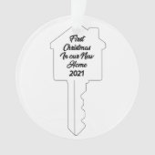 Sleutelthema Eerste Kerstmis op New Home Ornaming Ornament (voorkant)