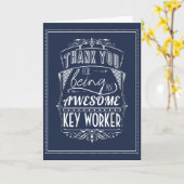 Sleutelwerker Bedankt Waardering Kaart (Gele Bloem)