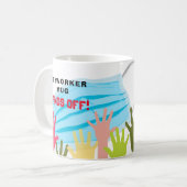 Sleutelwerker mok HANDS OFF!  Grappig masker (Voorkant links)