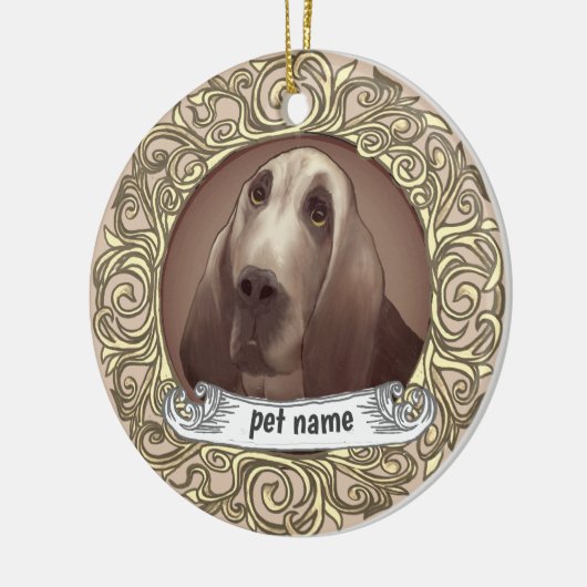 Sleuthound hond Lieve herinnering ornament (Links)