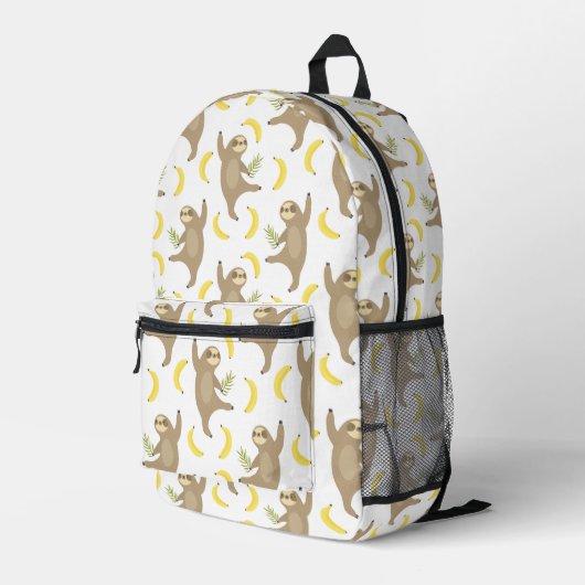 Sleuven en Bananas Pattern Bedrukte Rugzak (Achterkant Hoek Rechts)