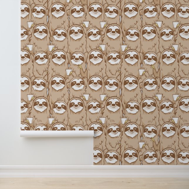 Sleuven en koffie-patroon behang (Applicatie)