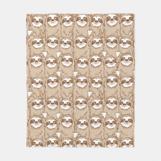 Sleuven en koffie-patroon fleece deken (Voorkant)