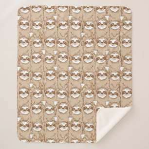 Sleuven en koffie-patroon sherpa deken