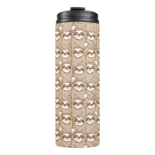 Sleuven en koffie-patroon thermosbeker (Voorkant)