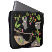 Sleuven op zwarte achtergrond laptop sleeve (Voorkant Rechts)