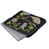 Sleuven op zwarte achtergrond laptop sleeve (Voorkant onderkant)