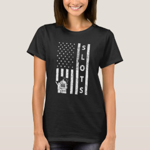 Sleuven US Flag Slot Machine Gambling Casino T-shirt