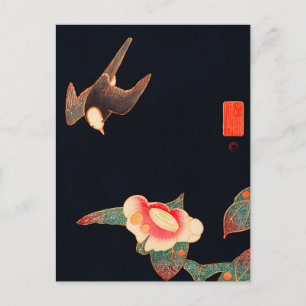 Slib en Camellia (1900) van Ito Jakuchu Briefkaart