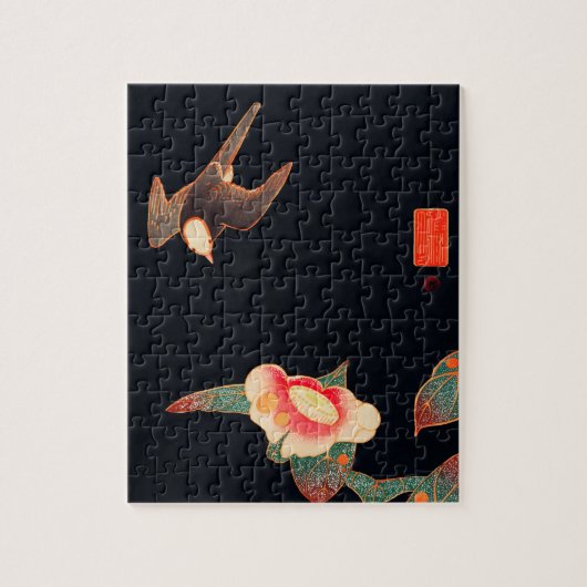 Slib en Camellia (1900) van Ito Jakuchu Legpuzzel (Verticaal)