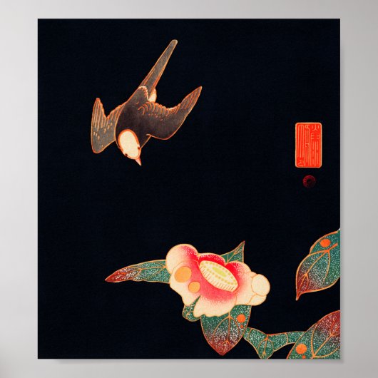 Slib en Camellia (1900) van Ito Jakuchu Poster (Voorkant)