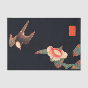 Slib en Camellia (1900) van Ito Jakuchu Tissuepapier
