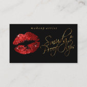 Slib Proof Lips - Red Glitter en Elegant Gold Visitekaartje (Voorkant)
