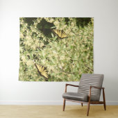Slib-vlinders op bloeiende struikgewas wandkleed (In Situ (horizontaal))