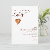 Slice Baby Couples Pizza Baby shower Invitat Kaart (Staand voorkant)