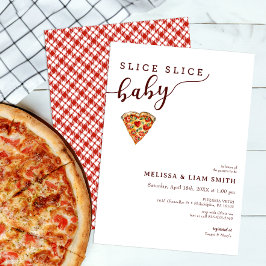 Slice Baby Couples Pizza Baby shower Invitat Kaart