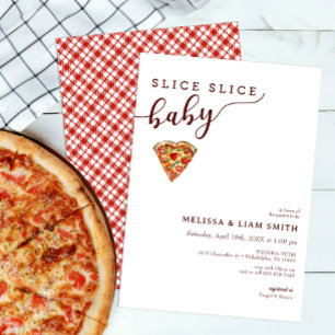 Slice Baby Couples Pizza Baby shower Invitat Kaart