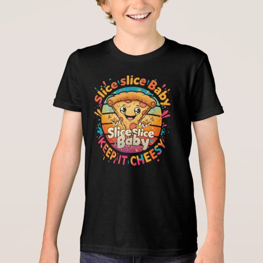 Slice Baby - Grappig Pizza T-shirt voor eten (Voorkant)
