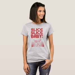 Slice baby! Grijze Pizza Lovers T-shirt