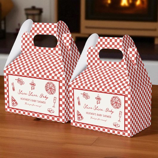 Slice Baby Italiaans Pizza Baby shower Bedankdoosjes