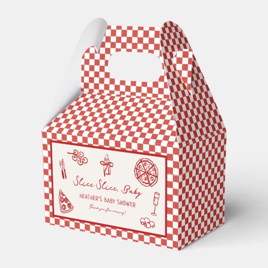 Slice Baby Italiaans Pizza Baby shower Bedankdoosjes (Voorkant Zijde)