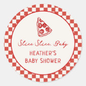 Slice Baby Italiaans Pizza Baby shower Favoriet Ronde Sticker (Voorkant)