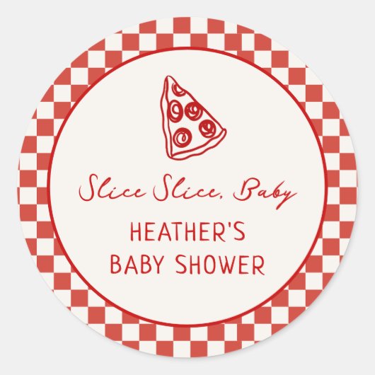 Slice Baby Italiaans Pizza Baby shower Favoriet Ronde Sticker (Voorkant)