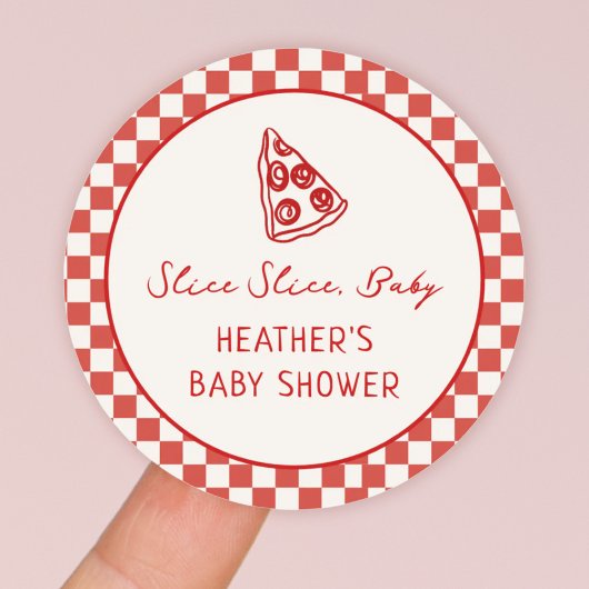 Slice Baby Italiaans Pizza Baby shower Favoriet Ronde Sticker