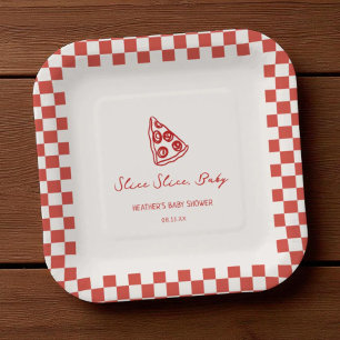 Slice Baby Italiaans Pizza Baby shower Papieren Bordje