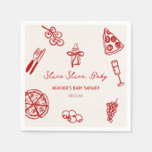 Slice Baby Italiaans Pizza Baby shower Servet (Voorkant)