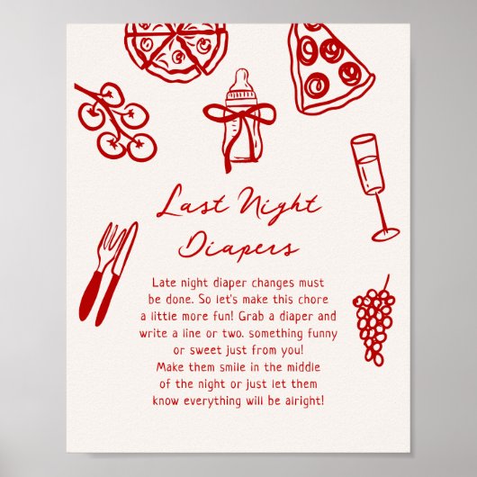 Slice Baby Late Night Luiers Spel Printable Poster (Voorkant)