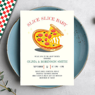 Slice Baby Modern Italiaans Pizza Baby shower Kaart