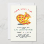 Slice Baby Modern Italiaans Pizza Baby shower Kaart (Voorkant)