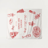 Slice Baby Pizza Baby shower Banner Wandkleed (Voorkant (horizontaal))