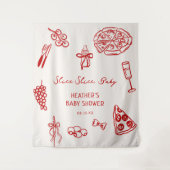 Slice Baby Pizza Baby shower Banner Wandkleed (Voorkant)