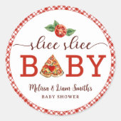 Slice Baby Pizza Baby shower Favoriete Sticker – (Voorkant)
