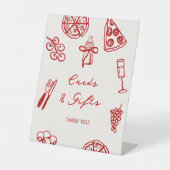 Slice Baby Pizza Baby shower Kaarten en geschenken Reclamebord Met Voetstuk (Voorkant)