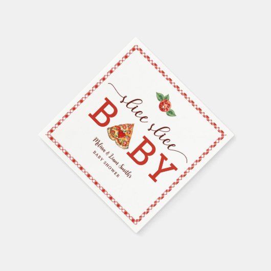 Slice Baby Pizza Baby shower servetten – Fun F (Hoek)