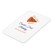 Slice baby pizza bruin blauw 1e verjaardag magneet (Linkerzijde)
