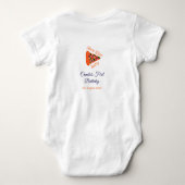 Slice baby pizza bruin blauw 1e verjaardag romper (Achterkant)
