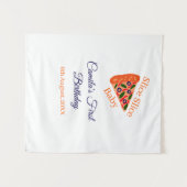 Slice baby pizza bruin blauw 1e verjaardag wandkleed (Voorkant (horizontaal))