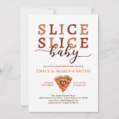 Slice Baby Pizza Co-ed Baby shower Invitatio Kaart (Voorkant)