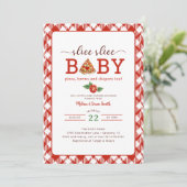 Slice Baby Pizza Couples Foto Baby shower I Kaart (Staand voorkant)