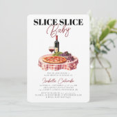 Slice Baby Pizza Foto Baby shower Kaart (Staand voorkant)