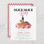 Slice Baby Pizza Party Baby shower Briefkaart (Voorkant / Achterkant)