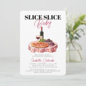 Slice Baby Pizza Party Baby shower Kaart (Staand voorkant)