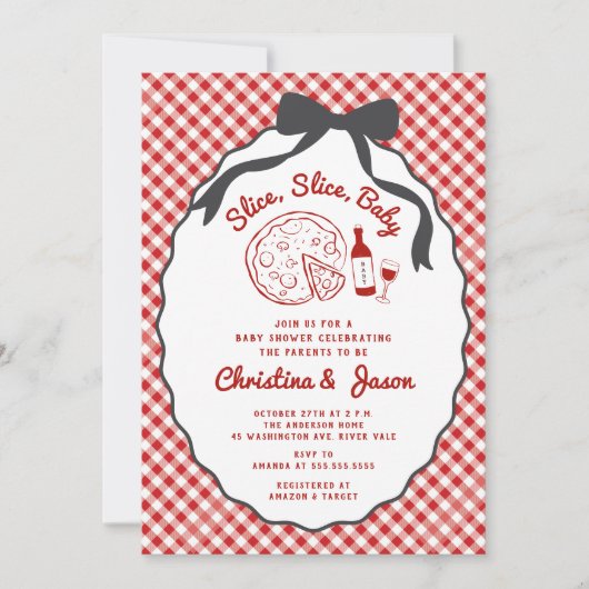 Slice Baby Pizza Shower Kaart (Voorkant)
