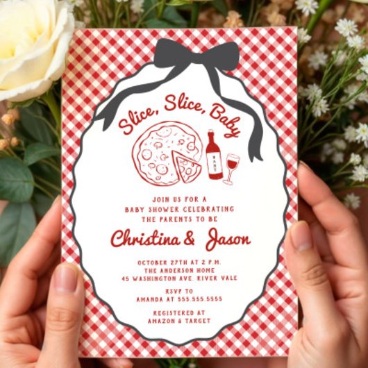 Slice Baby Pizza Shower Kaart