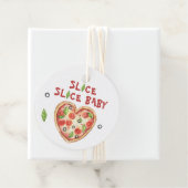 Slice baby Pizza - waterverf baby shower Bedankjes Labels (In situ)